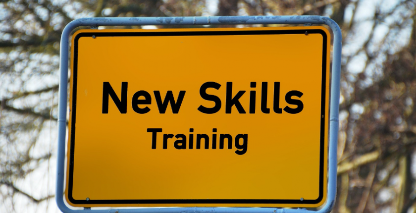 Road sign New Skills Training